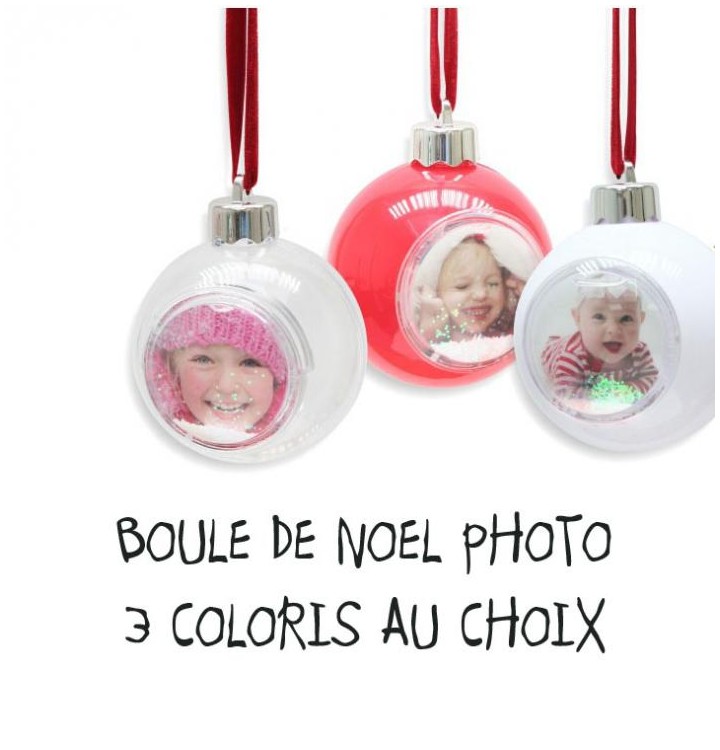 Boule de noel pour le sapin personnalisé avec une photo, cadeau pas cher