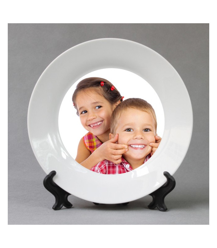 Assiette photo personnalisée avec photo, assiette blanche personnalisée